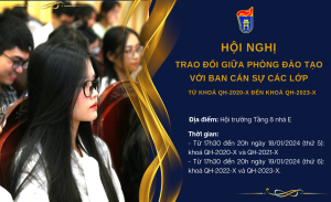 Hội nghị trao đổi giữa phòng Đào tạo với Ban cán sự các lớp từ khoá QH-2020-X đến khoá QH-2023-X