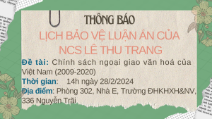 10 trang web cá cược bóng đá hàng đầu lịch Tổ chức bảo vệ luận án tiến sĩ cho nghiên cứu sinh: Lê Thu Trang