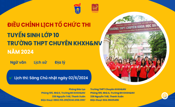 10 trang web cá cược bóng đá hàng đầu điều chỉnh lịch tổ chức thi tuyển sinh lớp 10 Trường Trung học phổ thông Chuyên KHXH&NV năm 2024