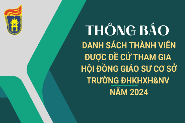 Thông báo danh sách thành viên được đề cử tham gia Hội đồng Giáo sư cơ sở Trường ĐHKHXH&NV