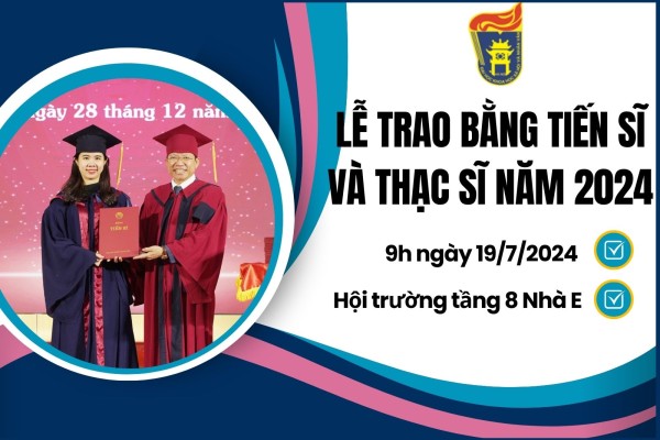 Kế hoạch tổ chức Lễ trao bằng Tiến sĩ, Thạc sĩ năm 2024 