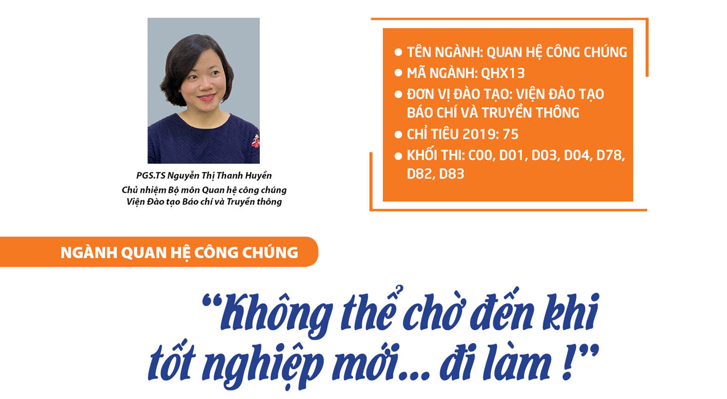 Ngành Quan hệ công chúng: “Không thể chờ đến khi tốt nghiệp mới ... đi làm !”