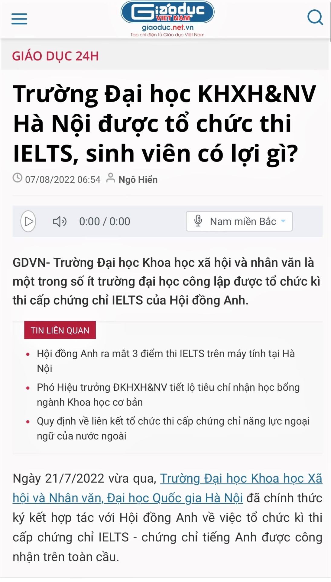 tin đăng trên giáo dục thời đại